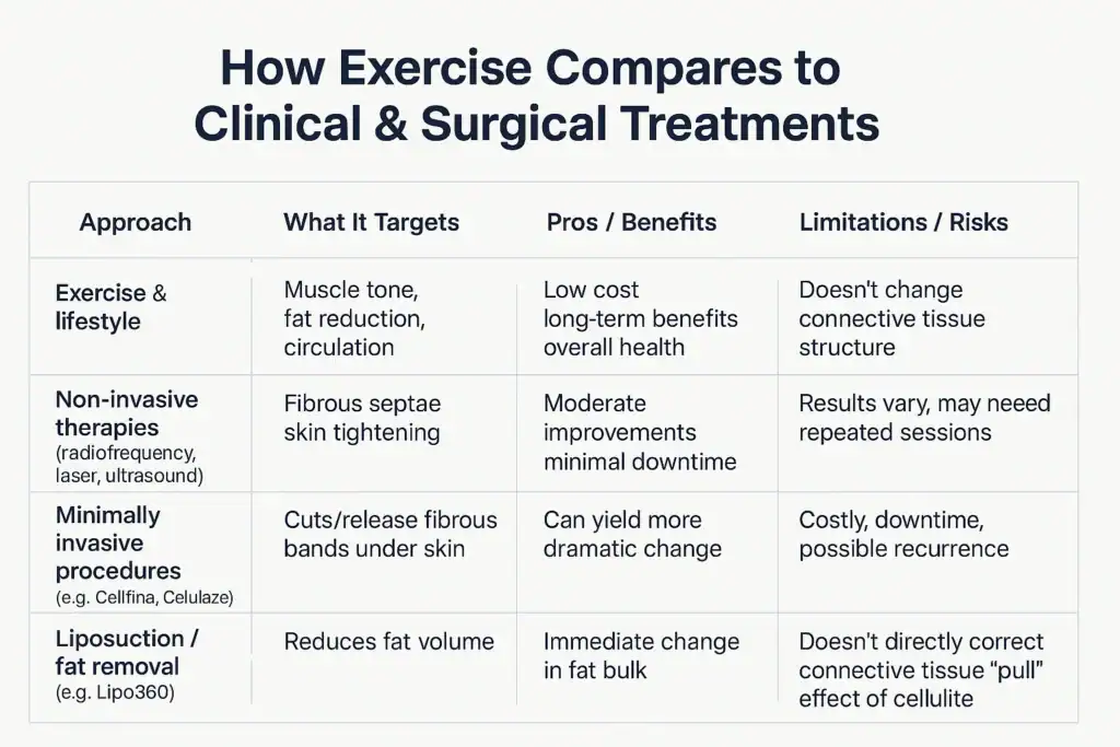 Sculpting Your Bum: Can Toning Exercises Really Reduce Cellulite? 2 How exercise compares to treatments from Lipo 360 Oxford